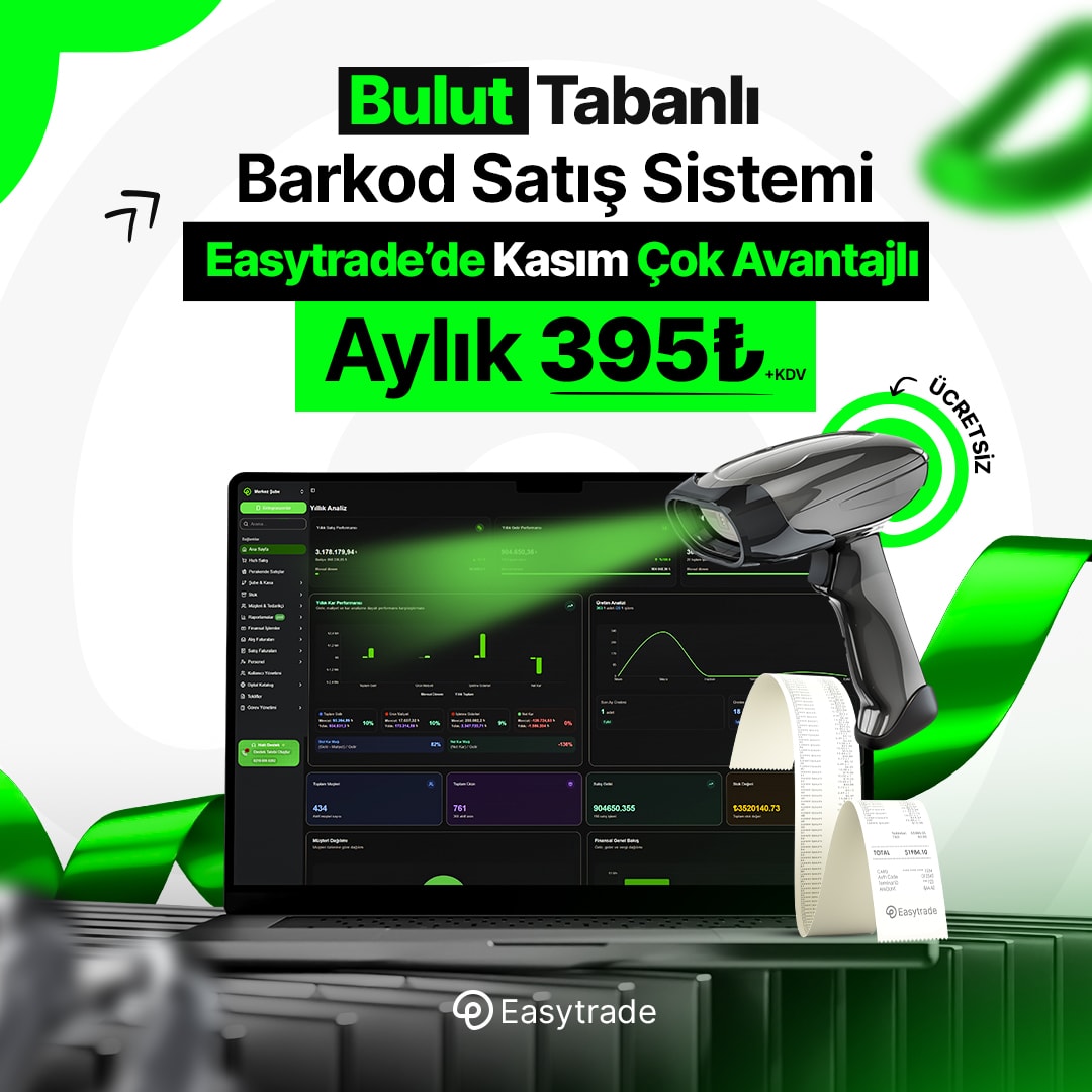 Easytrade Kasım Kampanyası - Bulut Tabanlı Barkod Satış Sistemi